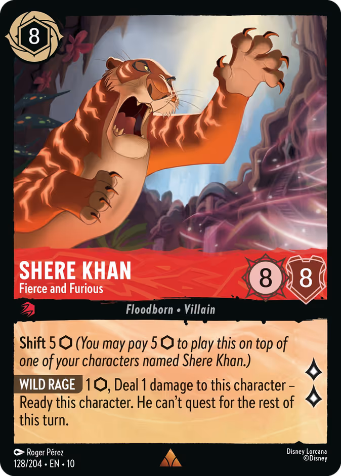 Shere Khan - Fierce and Furious 10-128 Lorcana card