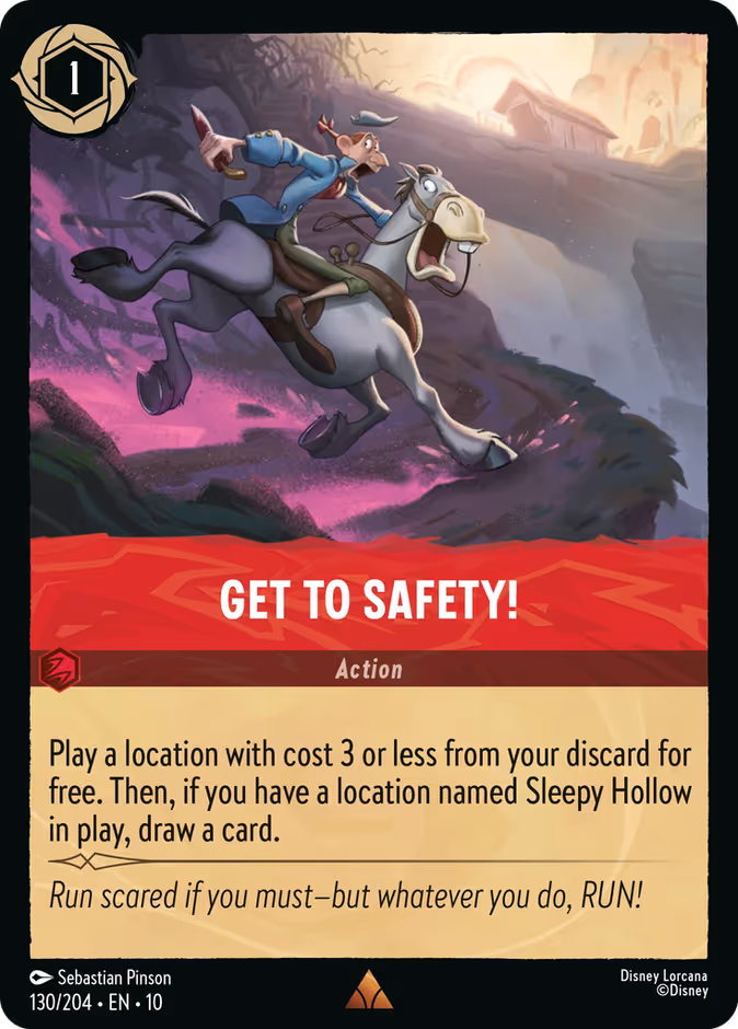 Get to Safety! 10-130 Lorcana card