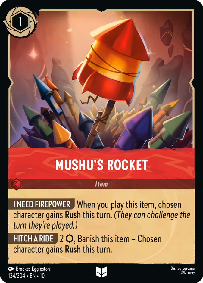 Mushu's Rocket 10-134 Lorcana card