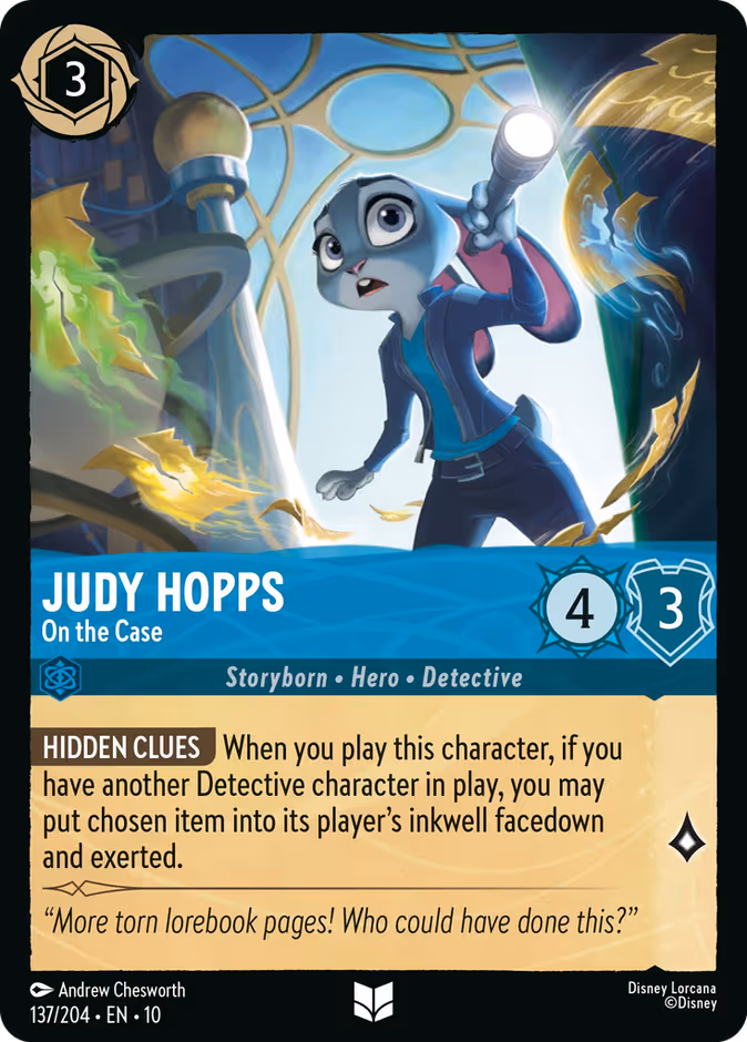 Judy Hopps - On the Case 10-137 Lorcana card