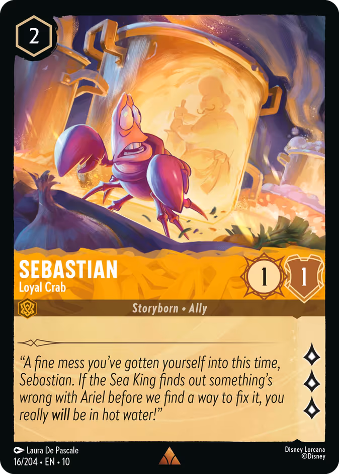 Sebastian - Loyal Crab 10-16 Lorcana card