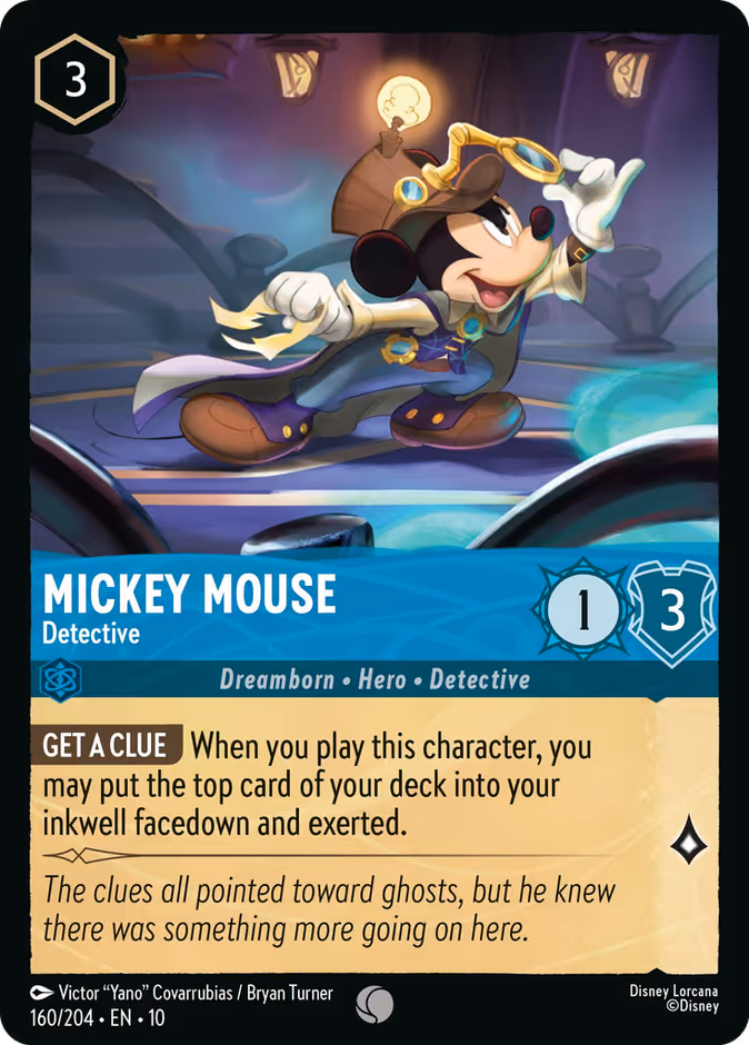 Mickey Mouse - Detective 10-160 Lorcana card