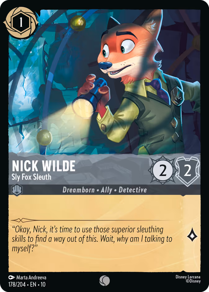 Nick Wilde - Sly Fox Sleuth 10-178 Lorcana card