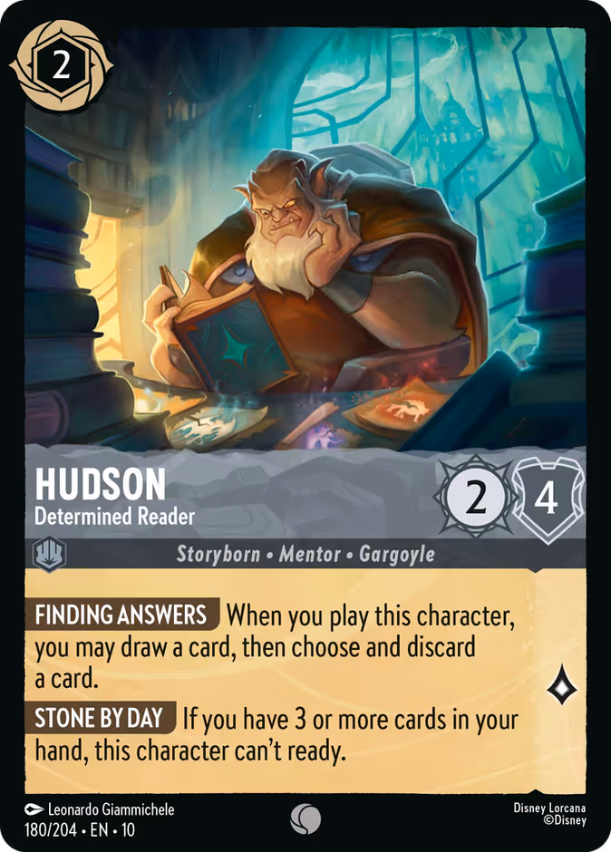 Hudson - Determined Reader 10-180 Lorcana card
