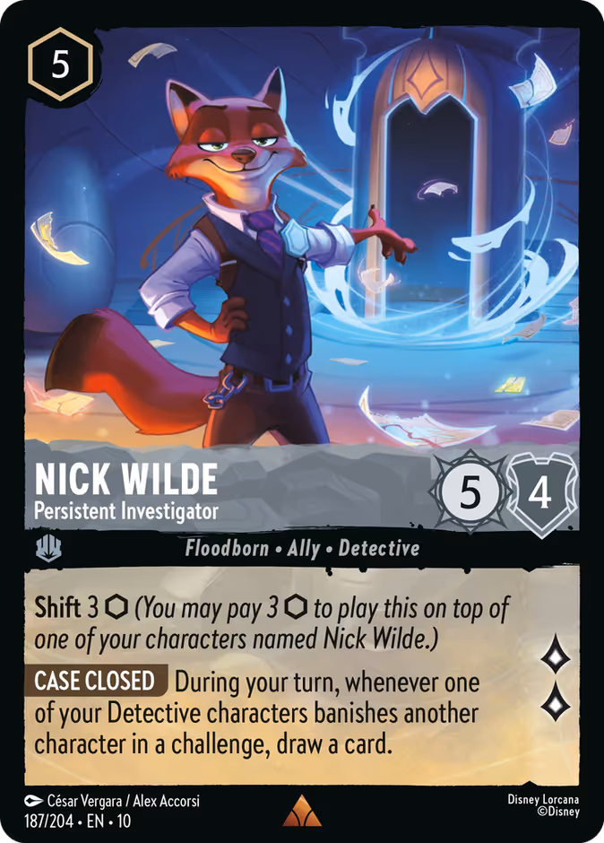 Nick Wilde - Persistent Investigator 10-187 Lorcana card