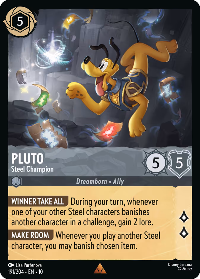 Pluto - Steel Champion 10-191 Lorcana card