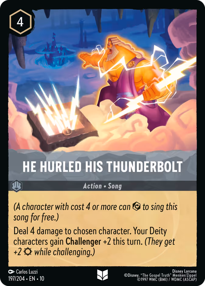 He Hurled His Thunderbolt 10-197 Lorcana card