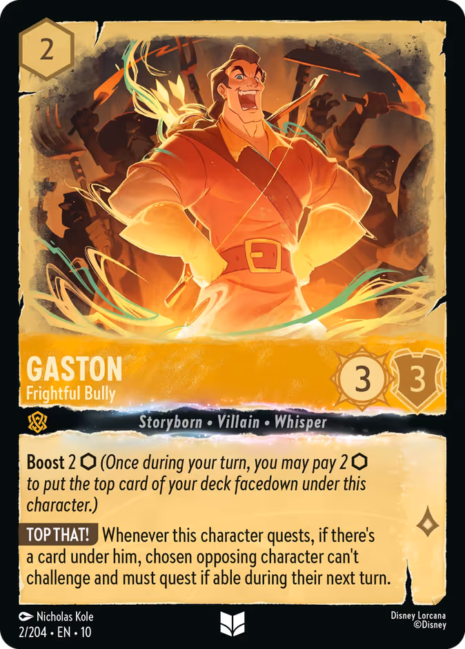 Gaston - Frightful Bully 10-2 Lorcana card