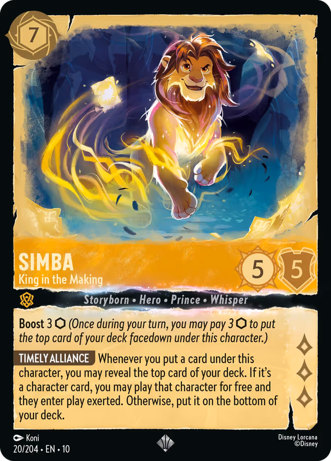 Simba - King in the Making 10-20 Lorcana card