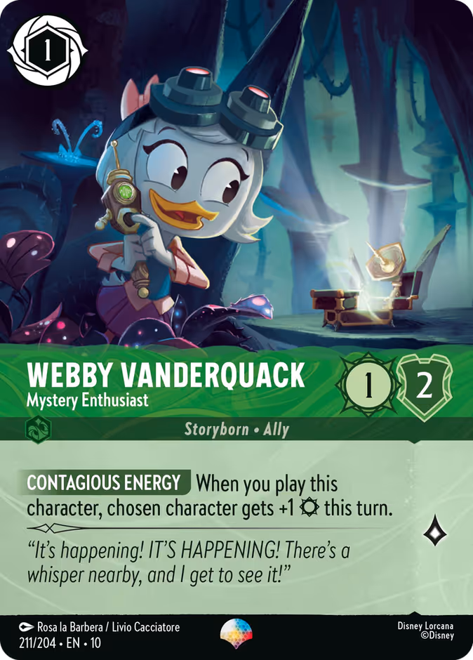 Webby Vanderquack - Mystery Enthusiast 10-211 Lorcana card