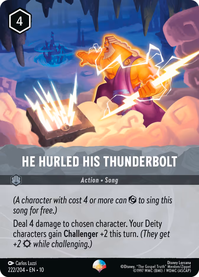 He Hurled His Thunderbolt 10-222 Lorcana card