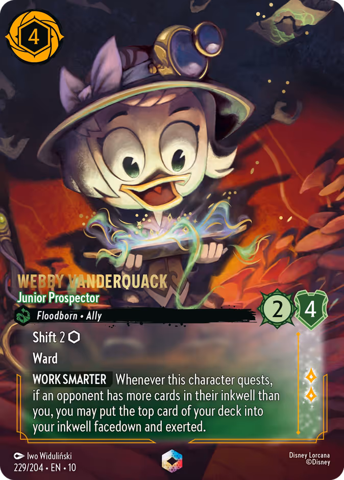 Webby Vanderquack - Junior Prospector 10-229 Lorcana card