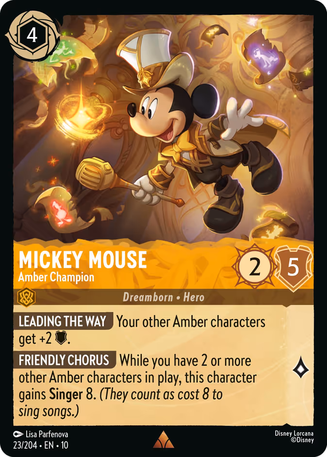 Mickey Mouse - Amber Champion 10-23 Lorcana card