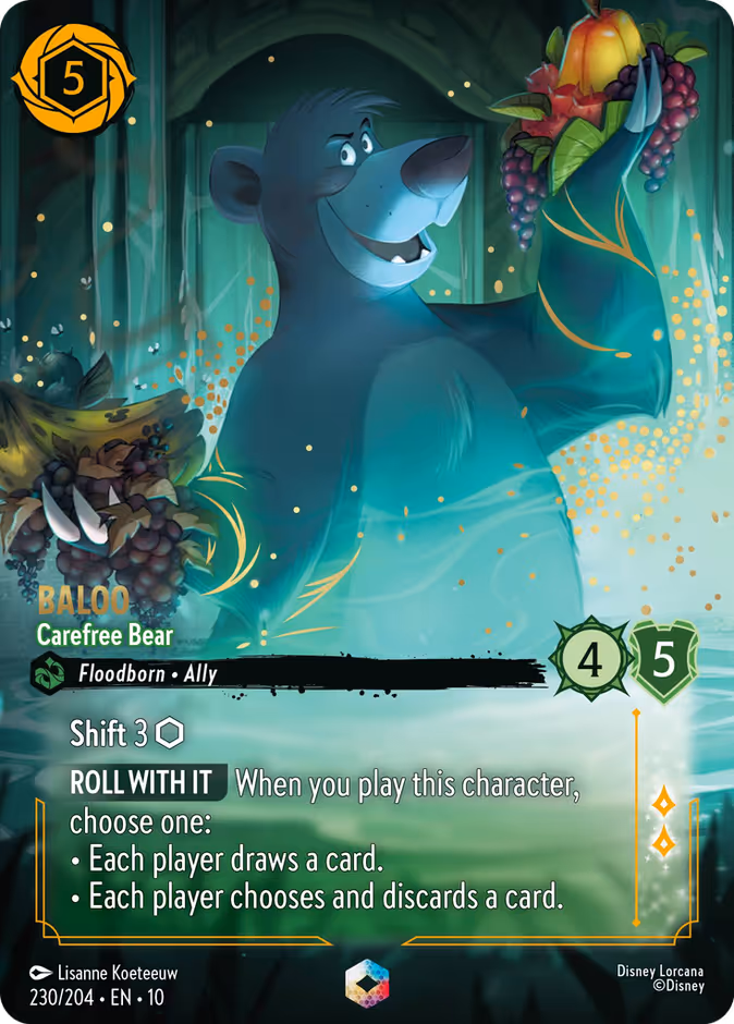 Baloo - Carefree Bear 10-230 Lorcana card