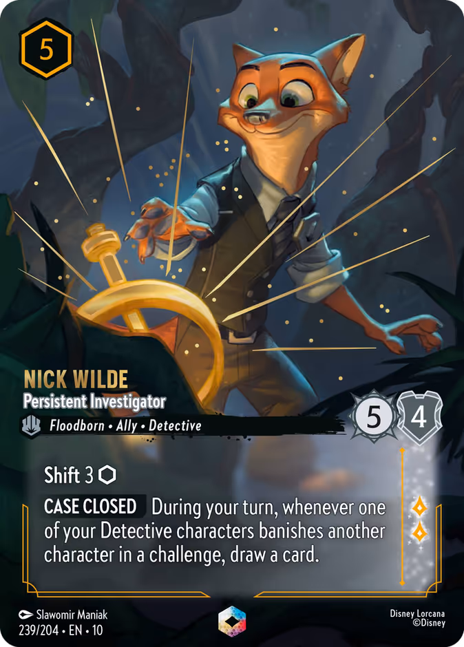 Nick Wilde - Persistent Investigator 10-239 Lorcana card