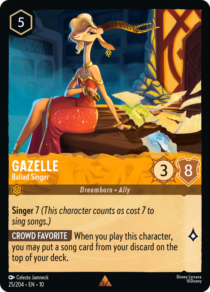 Gazelle - Ballad Singer 10-25 Lorcana card