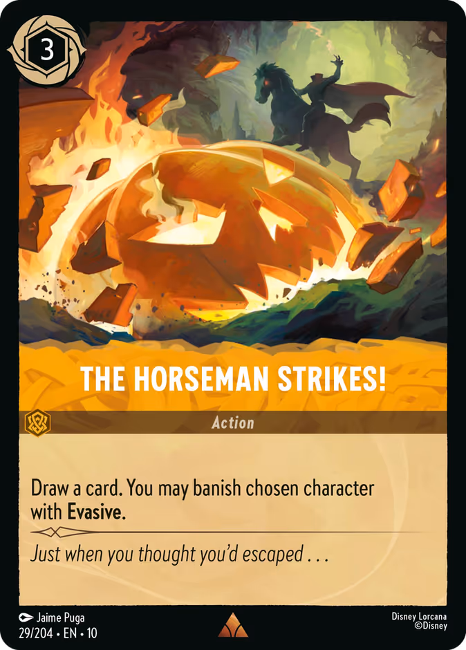 The Horseman Strikes! 10-29 Lorcana card