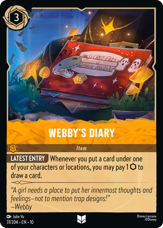 Webby's Diary 10-31 Lorcana card