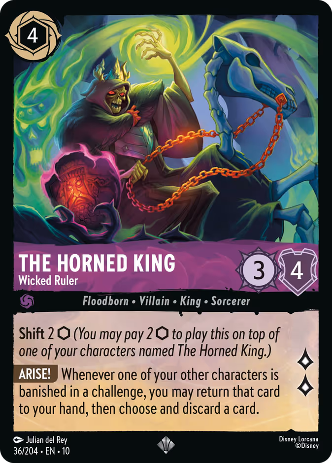 The Horned King - Wicked Ruler 10-36 Lorcana card