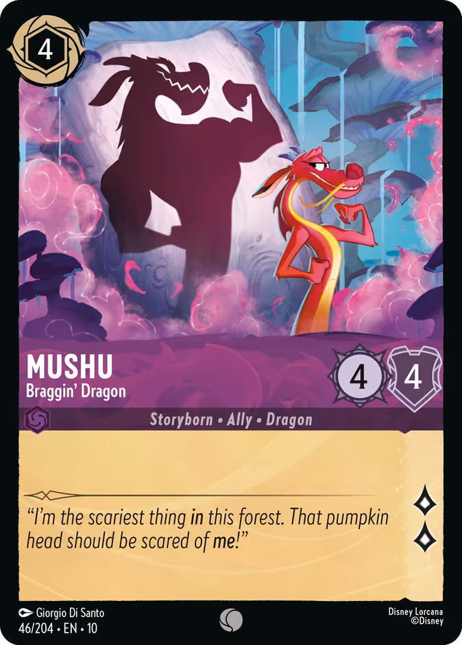 Mushu - Braggin' Dragon 10-46 Lorcana card