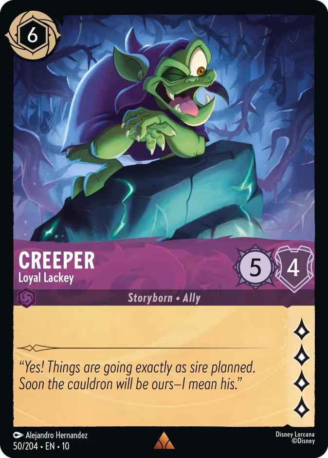 Creeper - Loyal Lackey 10-50 Lorcana card