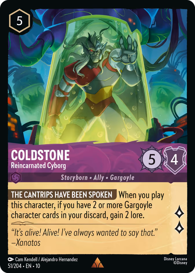 Coldstone - Reincarnated Cyborg 10-51 Lorcana card
