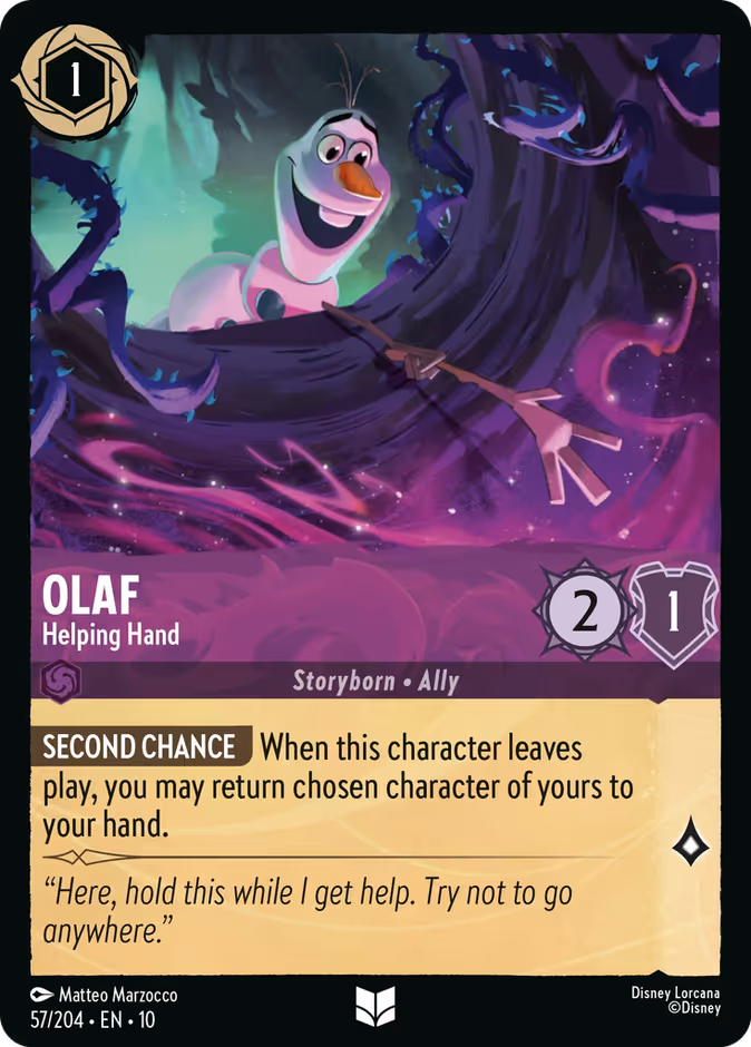 Olaf - Helping Hand 10-57 Lorcana card