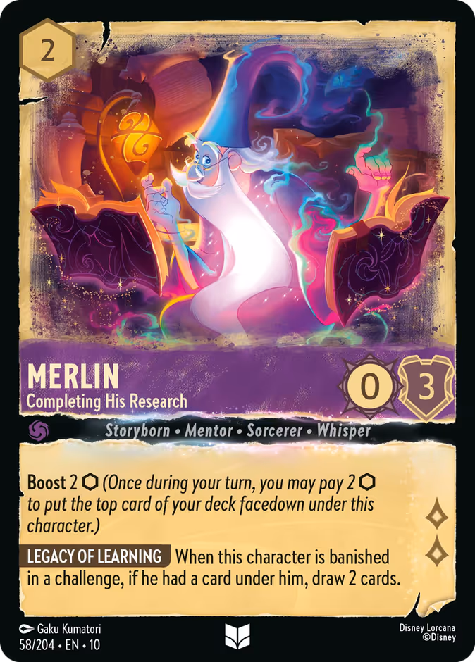 Merlin - Completing His Research 10-58 Lorcana card