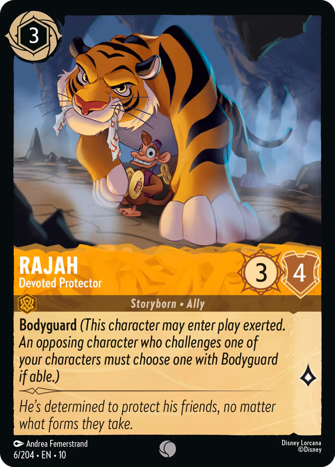 Rajah - Devoted Protector 10-6 Lorcana card