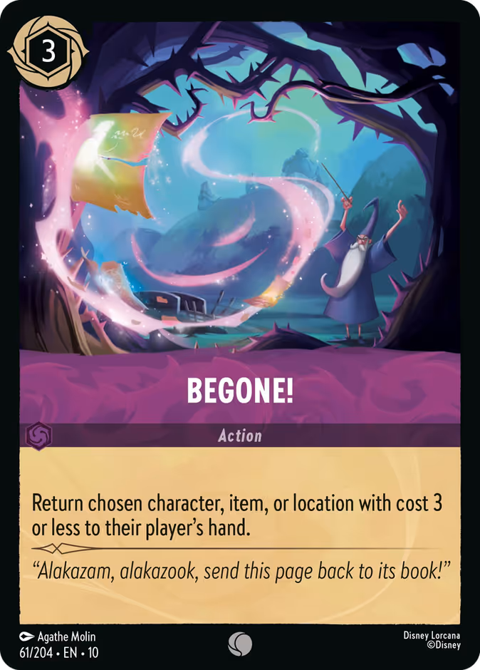 Begone! 10-61 Lorcana card
