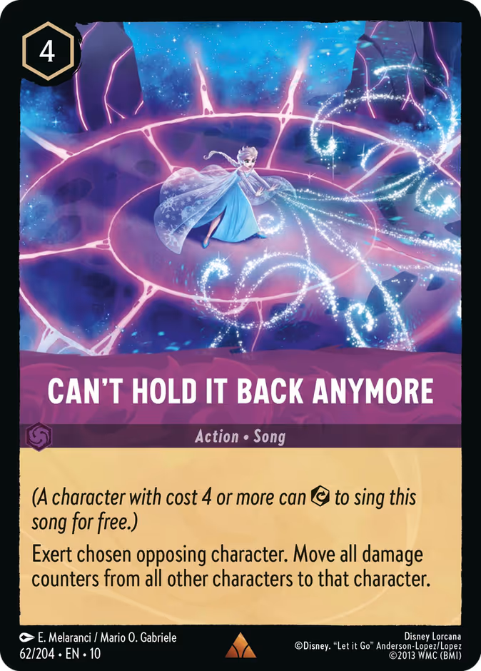 Can't Hold It Back Anymore 10-62 Lorcana card