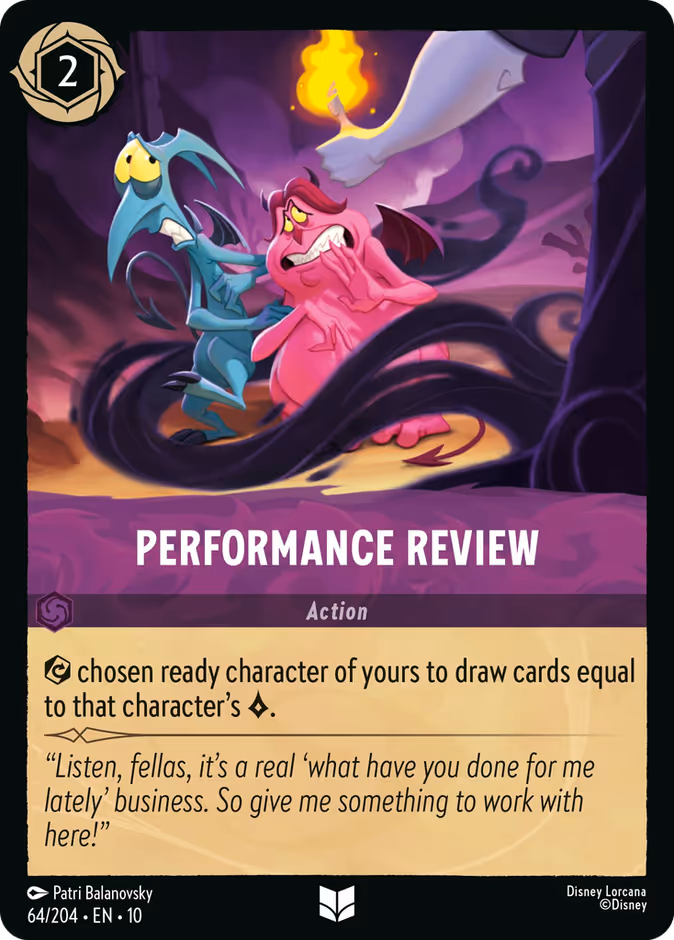 Performance Review 10-64 Lorcana card