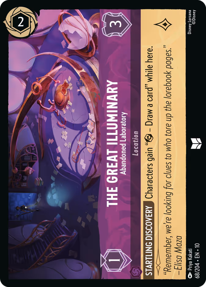 The Great Illuminary - Abandoned Laboratory 10-68 Lorcana card