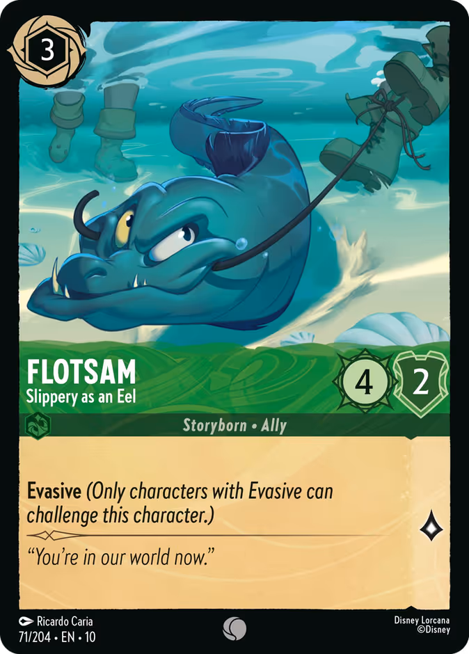 Flotsam - Slippery as an Eel 10-71 Lorcana card