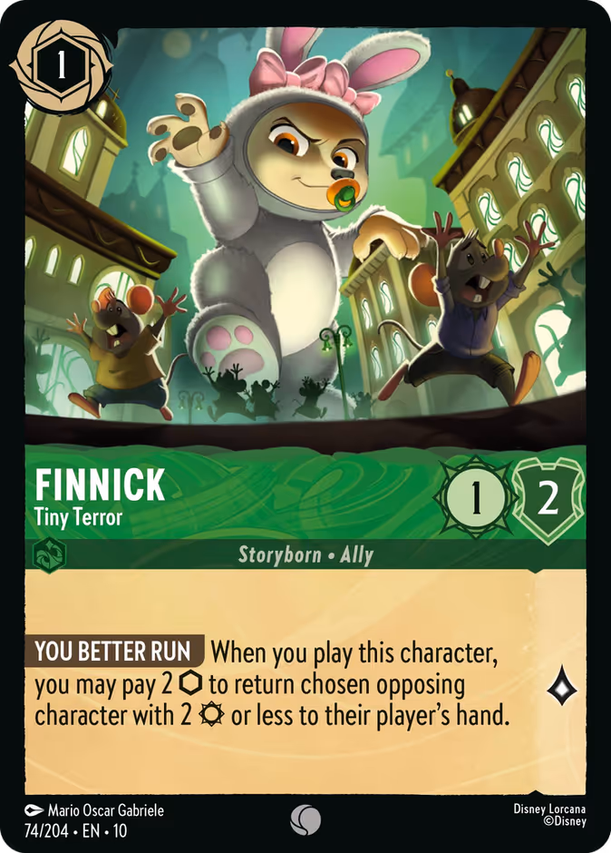 Finnick - Tiny Terror 10-74 Lorcana card