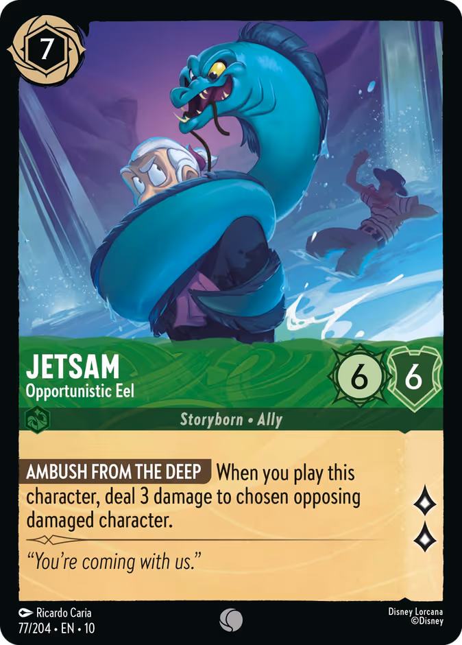 Jetsam - Opportunistic Eel 10-77 Lorcana card