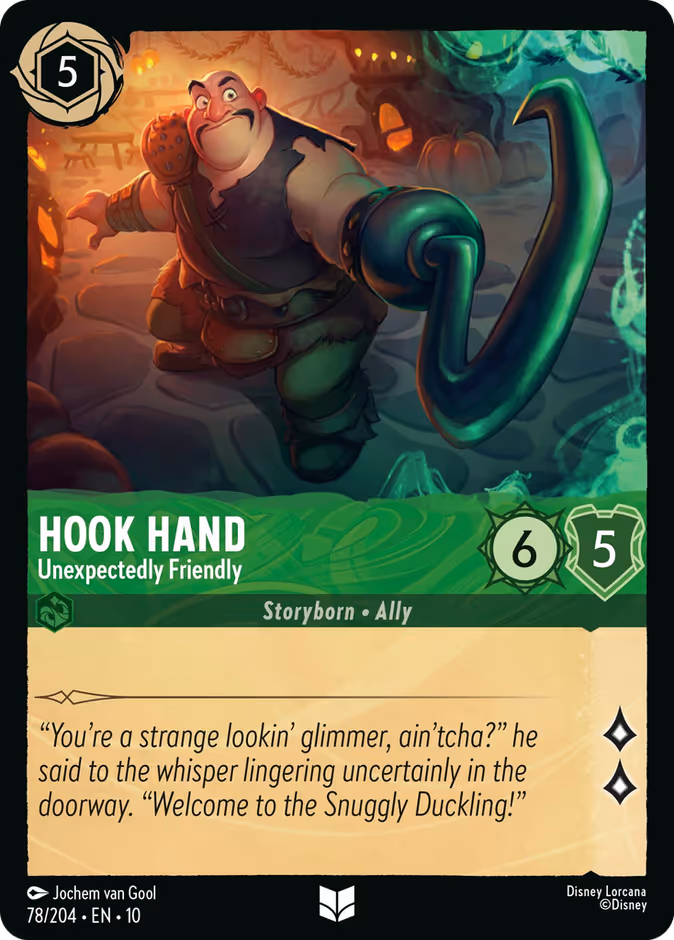 Hook Hand - Unexpectedly Friendly 10-78 Lorcana card