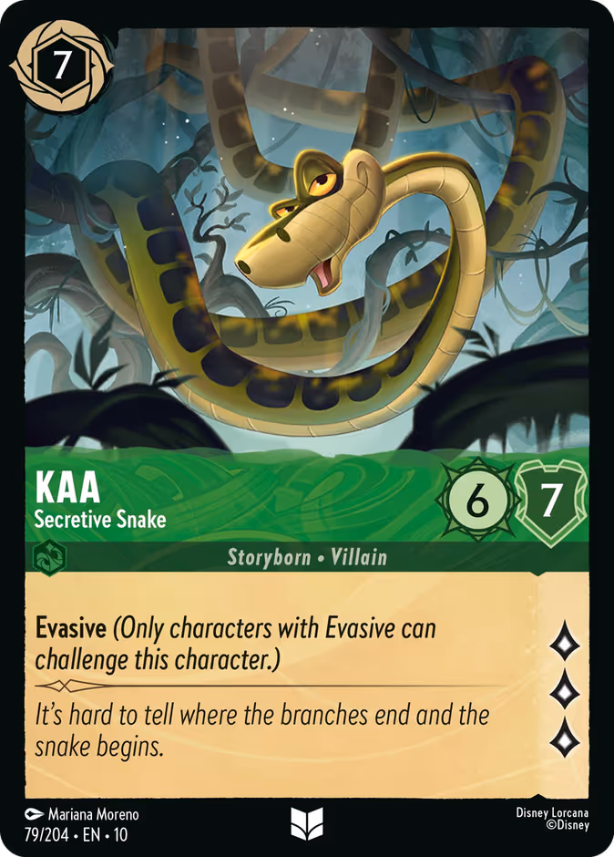 Kaa - Secretive Snake 10-79 Lorcana card