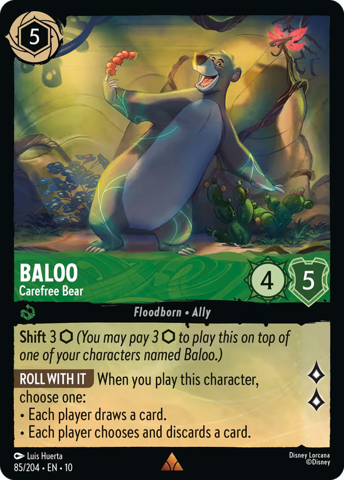 Baloo - Carefree Bear 10-85 Lorcana card