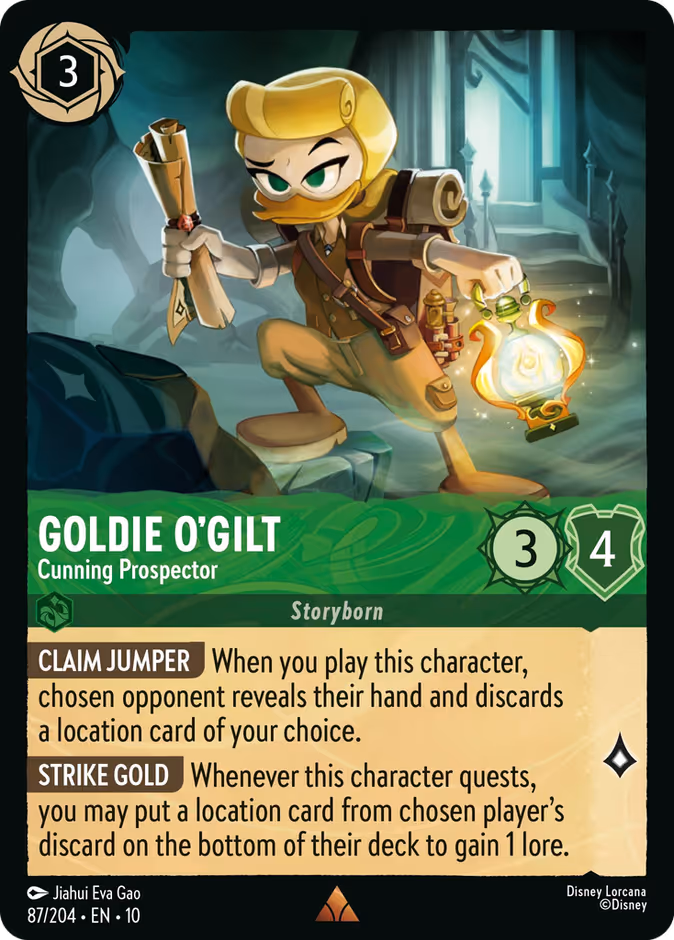Goldie O'Gilt - Cunning Prospector 10-87 Lorcana card