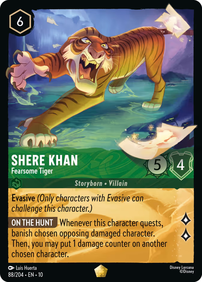 Shere Khan - Fearsome Tiger 10-88 Lorcana card