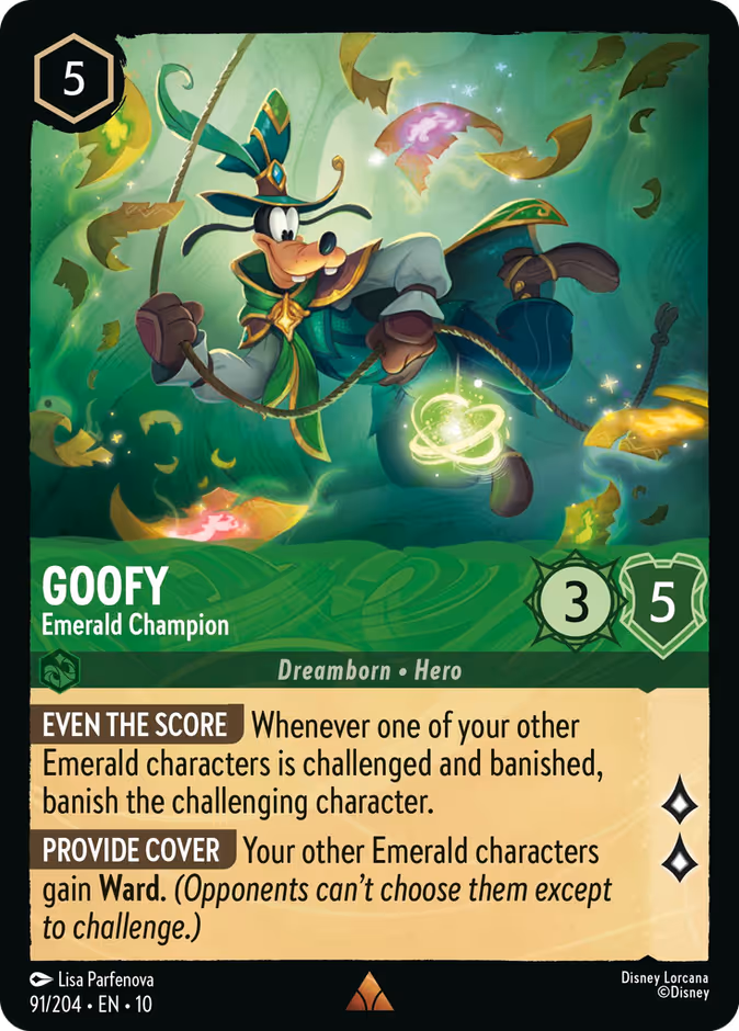 Goofy - Emerald Champion 10-91 Lorcana card