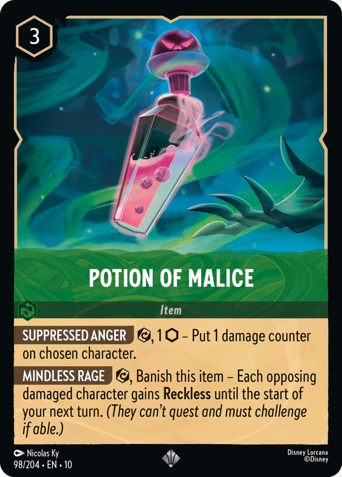 Potion of Malice 10-98 Lorcana card