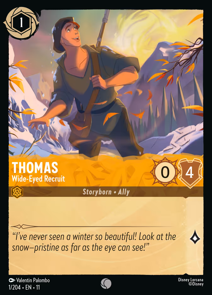 Thomas - Wide-Eyed Recruit 11-1 Lorcana card