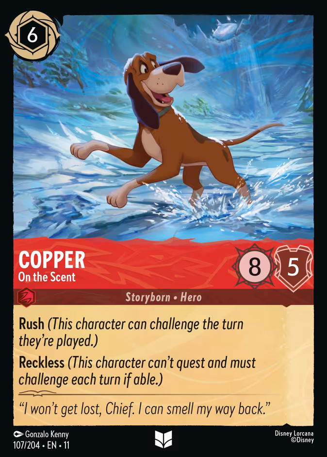Copper - On the Scent 11-107 Lorcana card