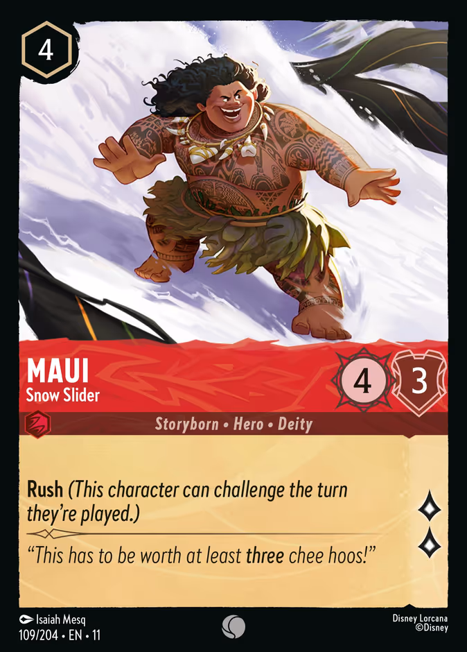 Maui - Snow Slider 11-109 Lorcana card
