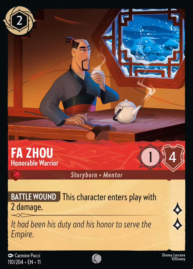 Fa Zhou - Honorable Warrior 11-110 Lorcana card