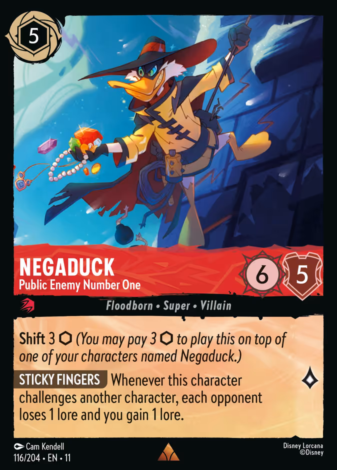 Negaduck - Public Enemy Number One 11-116 Lorcana card