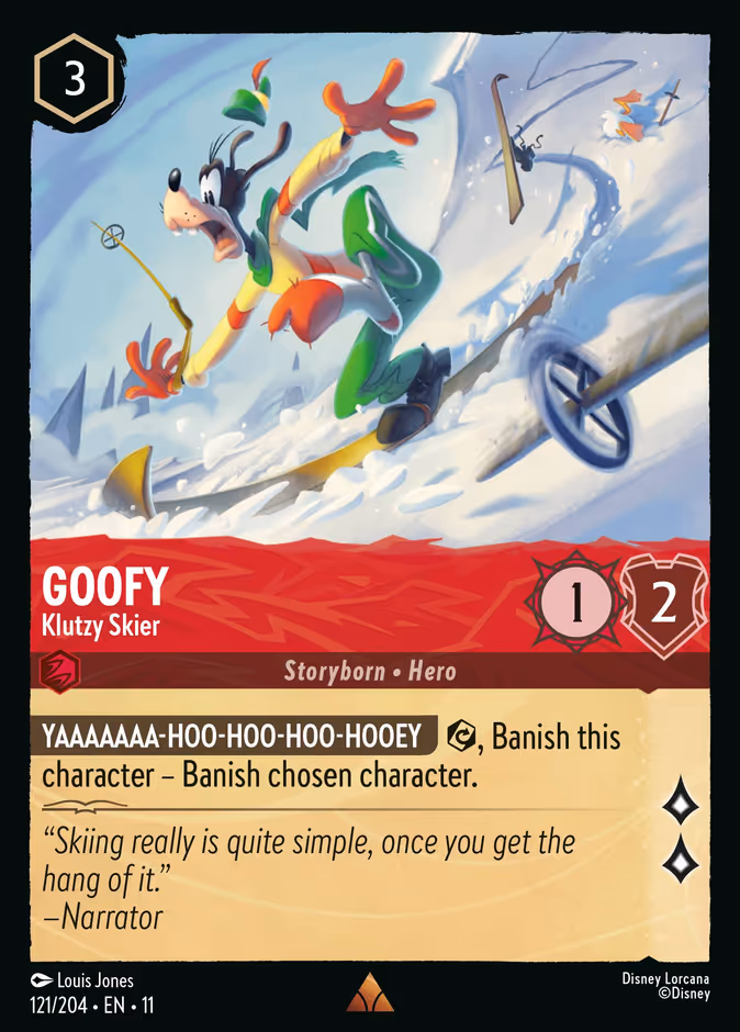 Goofy - Klutzy Skier 11-121 Lorcana card