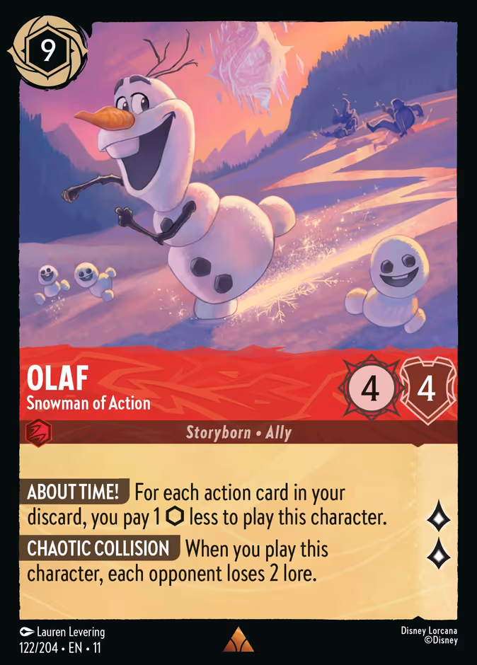 Olaf - Snowman of Action 11-122 Lorcana card
